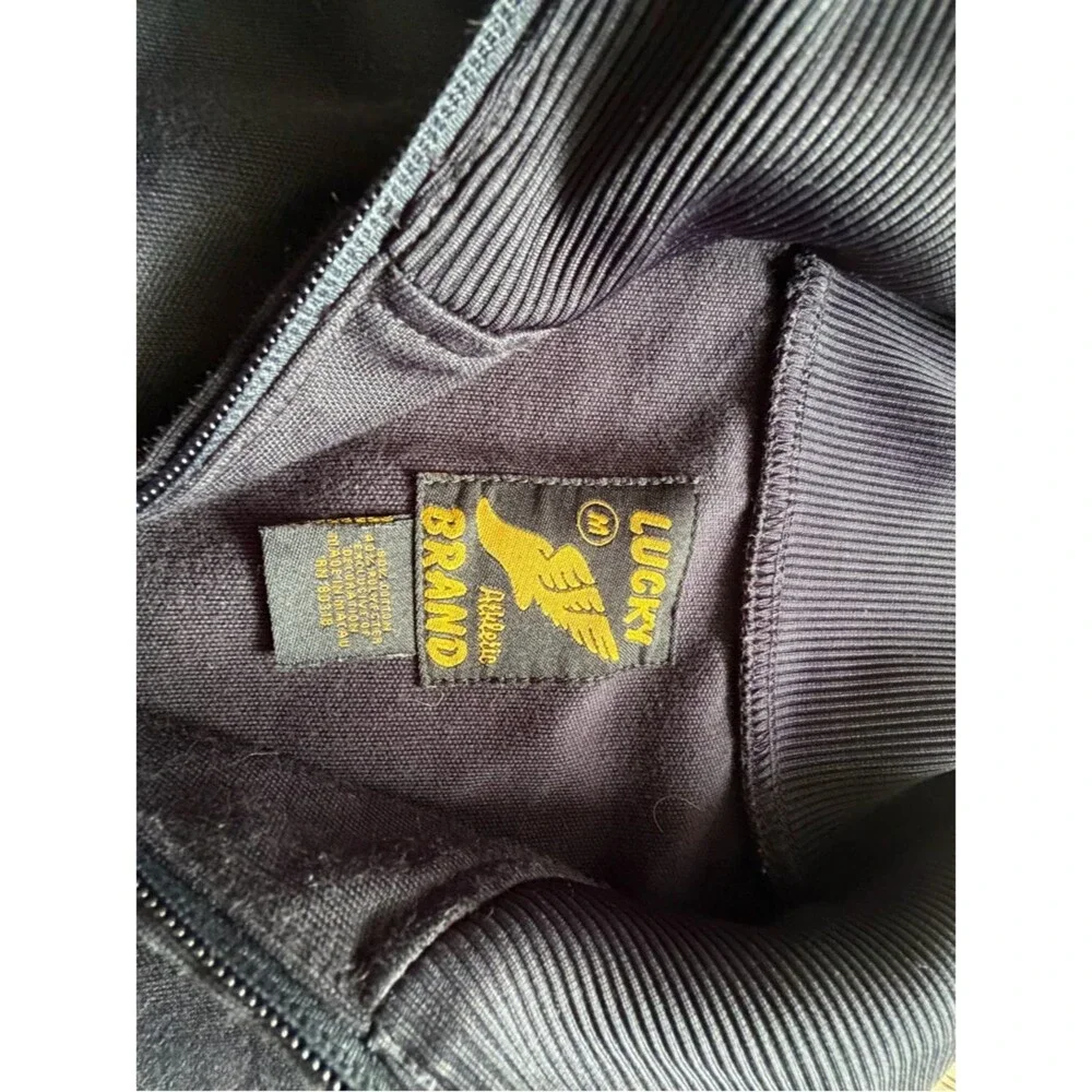 Vintage Lucky Brand Athletic Black Full-Zip Track Jacket